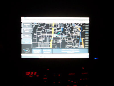 A picture my passenger took at night of Roadnav. It works extremely well! (sorry about the blurriness)