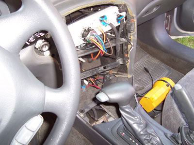 This is a picture of my car all torn up when we were installing the computer. :)